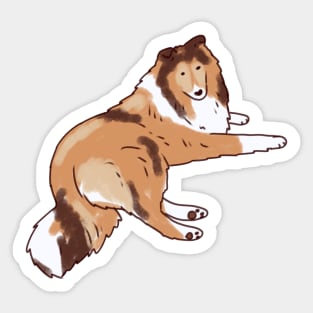 Collie rough dog sitting Sticker